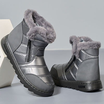 Thick Plush Snow Boots for Women - High Top Platform Waterproof Fleece Boots with Side Zipper - - Women's Shoes - Carvan Mart