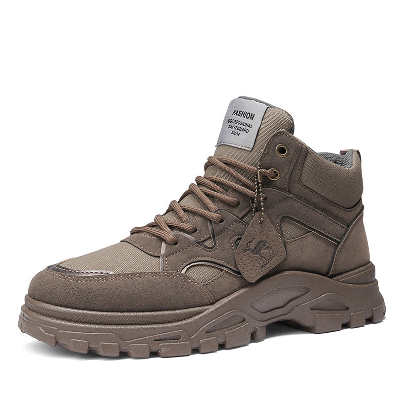 Men's High Top Boots Thick Bottom Retro Shoes - Carvan Mart