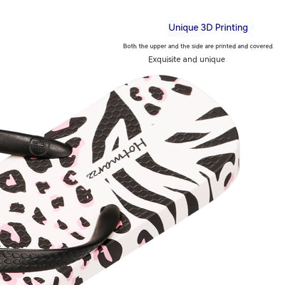 Women's Leopard Flip Flops Non-slip Slippers Summer Flip-flops Women - Carvan Mart