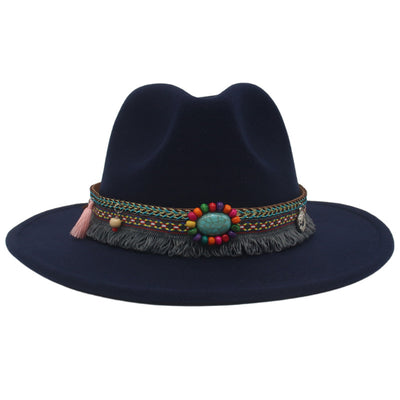 Ethnic Style Western Cowboy Hat Gem Accessories Tibetan Top Hat - Carvan Mart