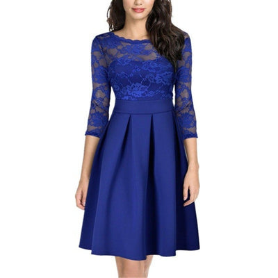 Ladies Lightly Cooked Cocktail Lace Dress - Blue - Cocktail Dresses - Carvan Mart