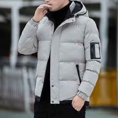 Men Fashion Casual Padded Down Jacket - Khaki - Men's Jackets & Coats - Carvan Mart