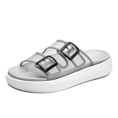 Comfortable Clear Strap Buckle Sandals - Lightweight Summer Slip-Ons