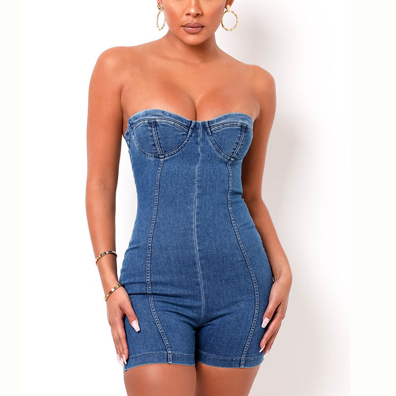 Women's Tube Top Suspender Jumpsuit - - Jumpsuits & Rompers - Carvan Mart