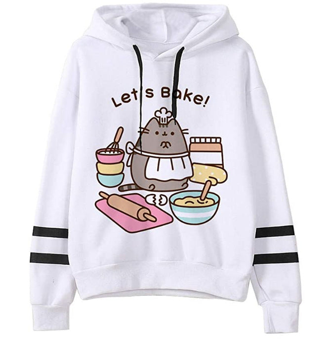 Fleece Hoodie Loose Casual Hoodie - D White - Women Hoodies & Sweatshirts - Carvan Mart