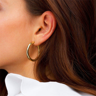 Simple Round Hoop Earrings - - Earrings - Carvan Mart