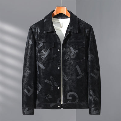 Spring And Autumn Thin Men's Lapel Leather Jacket - Carvan Mart