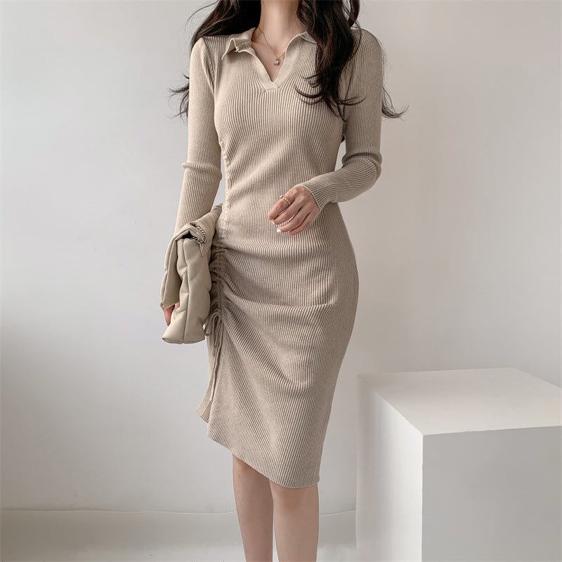 Women's Jumper Dress Knitted Dress - Khaki - Dresses - Carvan Mart