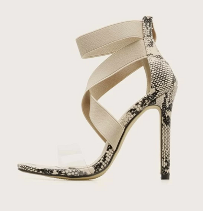 Snakeskin Platform High Heels Sandals For Women - - High Heels - Carvan Mart