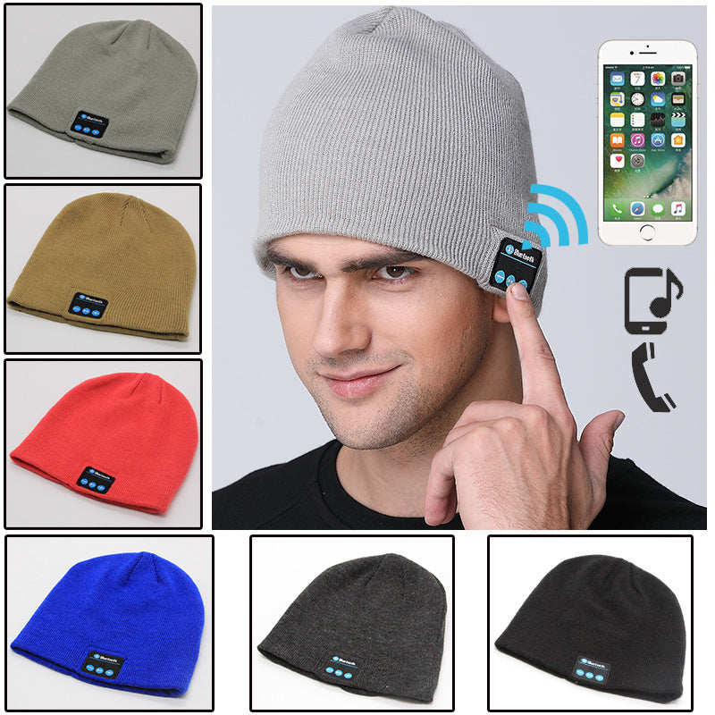 European And American Outdoor Wireless Headset Knitted Hat Multifunctional Music Hat - - Men's Hats & Caps - Carvan Mart