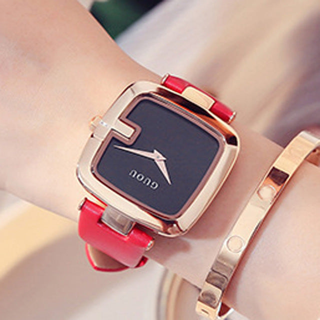 Square bracelet watch - Red - Women's Watches - Carvan Mart