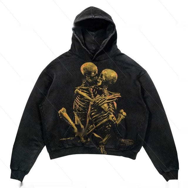 Gothic Punk Design Hoodie | 3D Printed Fashion Pullover - Black 15 - Men's Hoodies & Sweatshirts - Carvan Mart