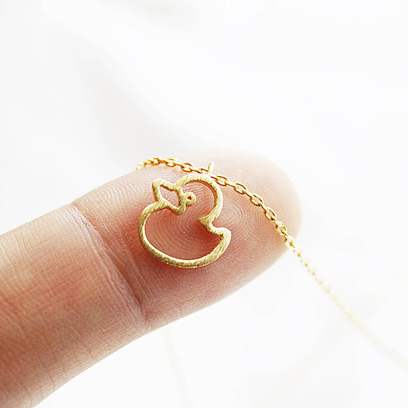 Cute Hollow Little Duck Sweet All-matching Animal X Necklace Pendant - - Necklaces - Carvan Mart