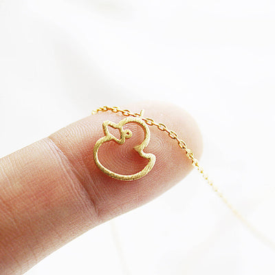 Cute Hollow Little Duck Sweet All-matching Animal X Necklace Pendant - - Necklaces - Carvan Mart