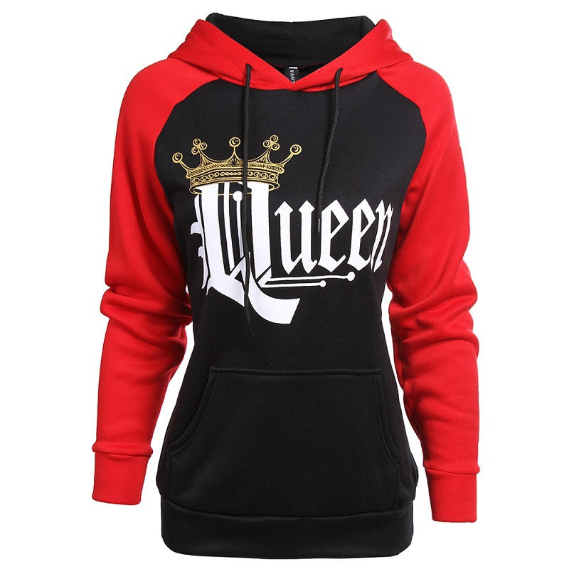 Printed Hooded Couple Sweatshirt - - Women Hoodies & Sweatshirts - Carvan Mart