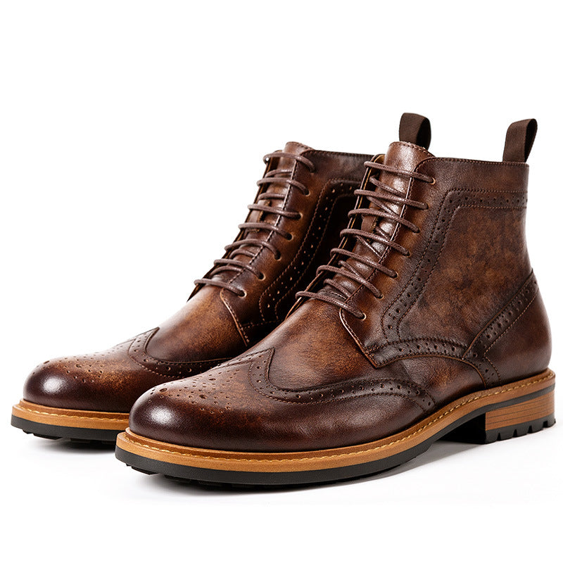 Casual Men's Leather Round Toe Martin Boots - - Men's Boots - Carvan Mart