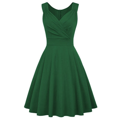Women's Light V-Neck Cocktail Dress - Elegant Polyester Dress with Lining - Carvan Mart