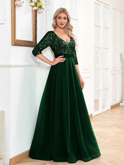 Elegant Prom Evening Wedding Guest Dress - Carvan Mart