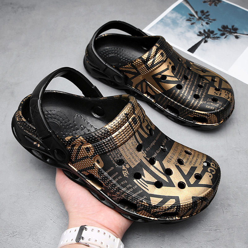 Carvan Comfortable Lightweight Graphic Clogs - Breathable Dual-Purpose Beach Sandals - - Men's Sandals - Carvan Mart