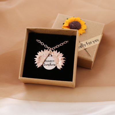 You Are My Sunshine Sunflower Necklace - Carvan Mart