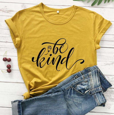 Be Kind Rose Style Short Sleeve European And American Street Leisure T-shirt - Carvan Mart