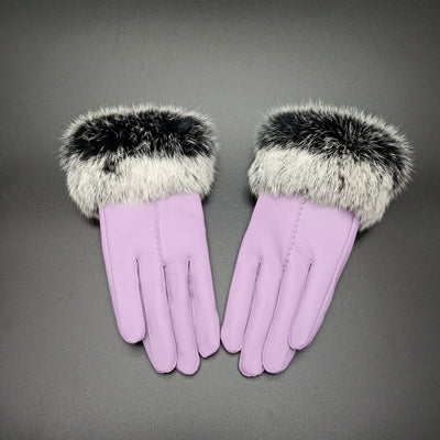 Rabbit hair mouth fashion gloves - Taro One size - Women Gloves & Mittens - Carvan Mart