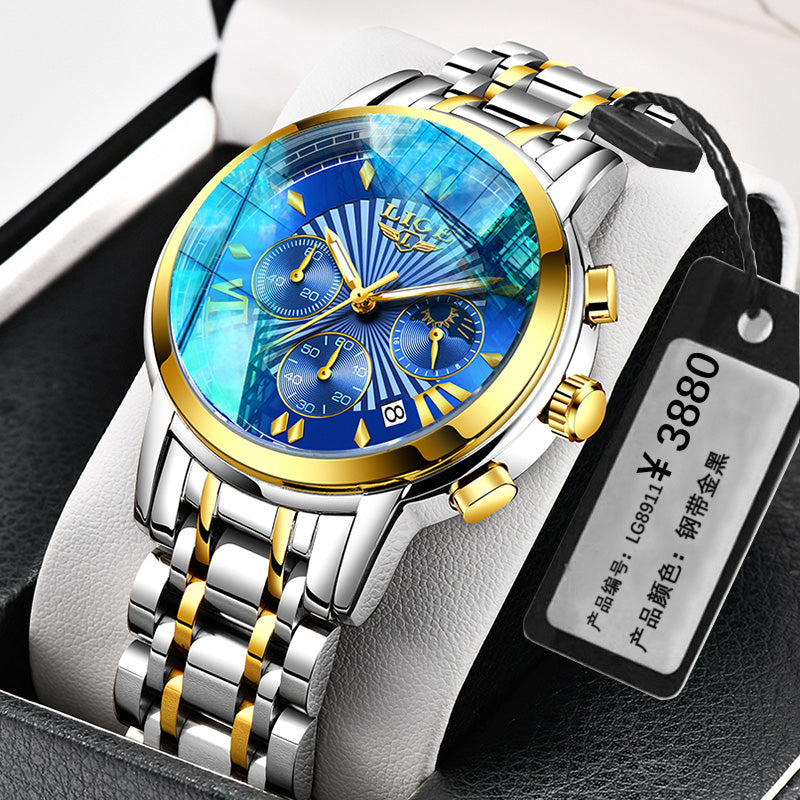 Trendy Mechanical Watches - Gold blue - Men's Watches - Carvan Mart