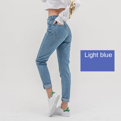 High Waist Plus Size Boyfriend Jeans for Women mom jeans - Carvan Mart