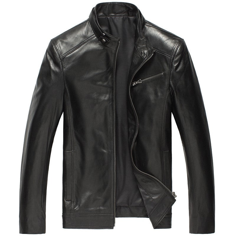 Men's leather leather jacket - - Genuine Leather - Carvan Mart