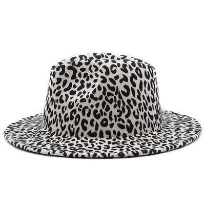 Men's And Women's Fashionable All-match Milky White Leopard Print Woolen Hat - Carvan Mart