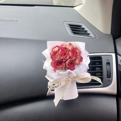 Natural Mini Rose Dry Flower Valentine Car Decor