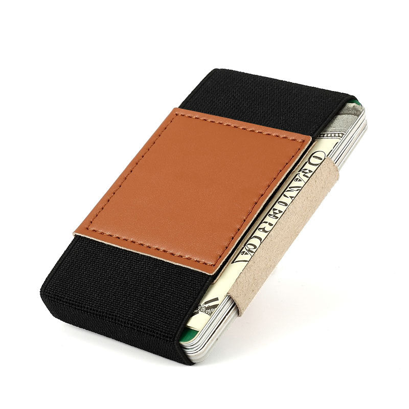 Minimalist Ultra-thin Wallet Credit Card Case Elastic Band - Brown 8.7x5.5cm - Women's Wallet - Carvan Mart