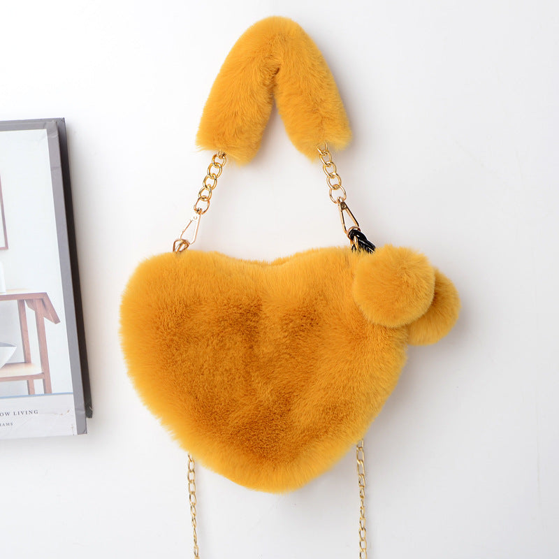 Love Bags Soft Plush Handbags Women Party Bag - Ginger - Gift - Carvan Mart