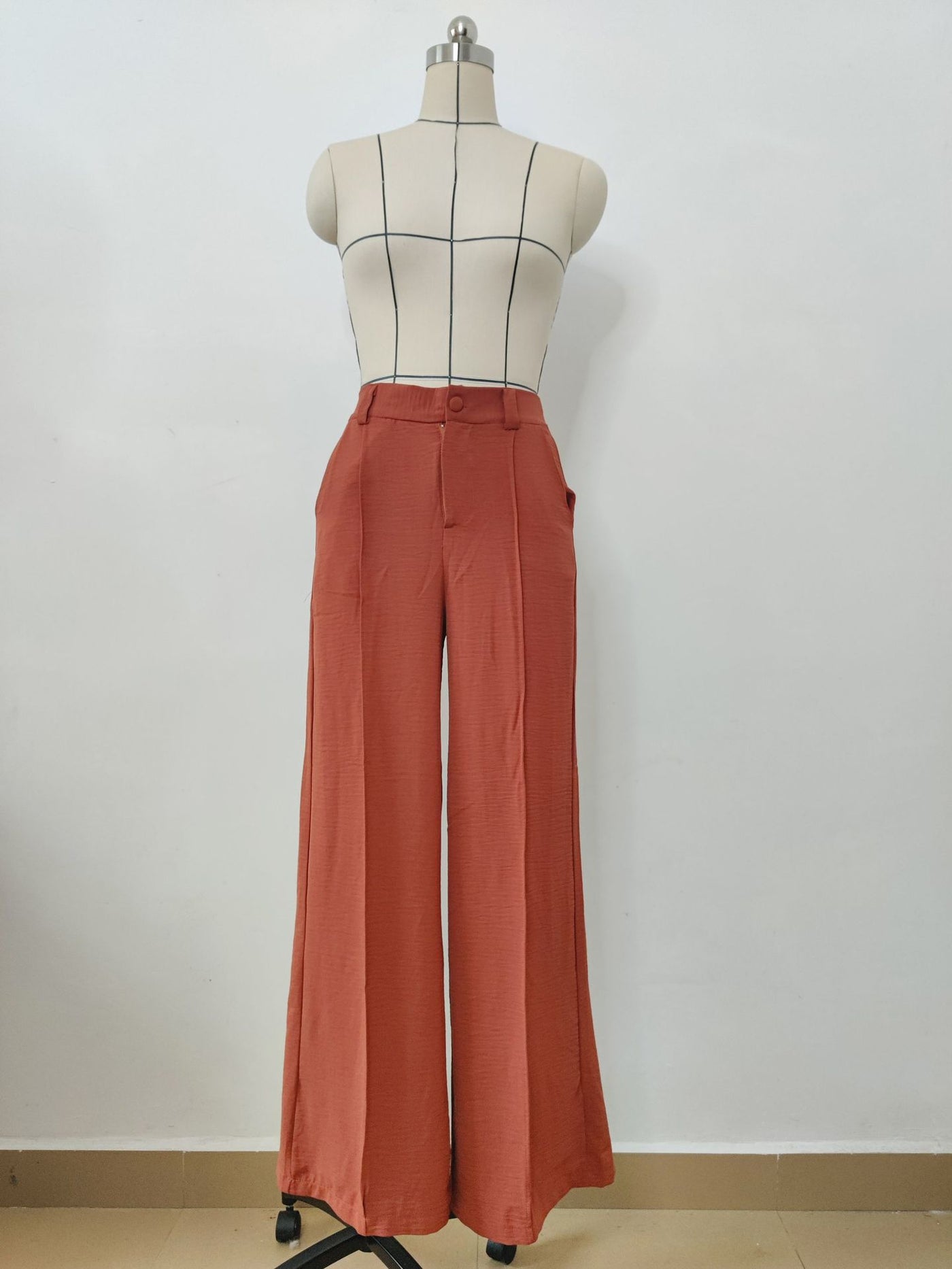 Elegant Wide-Leg Office Slacks - Pleated Tailored Fit - - Pants & Capris - Carvan Mart