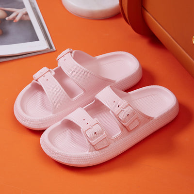 Platform Slippers Women's Summer Buckle Outdoor Wear Soft Bottom Sandals - - Women's Slippers - Carvan Mart