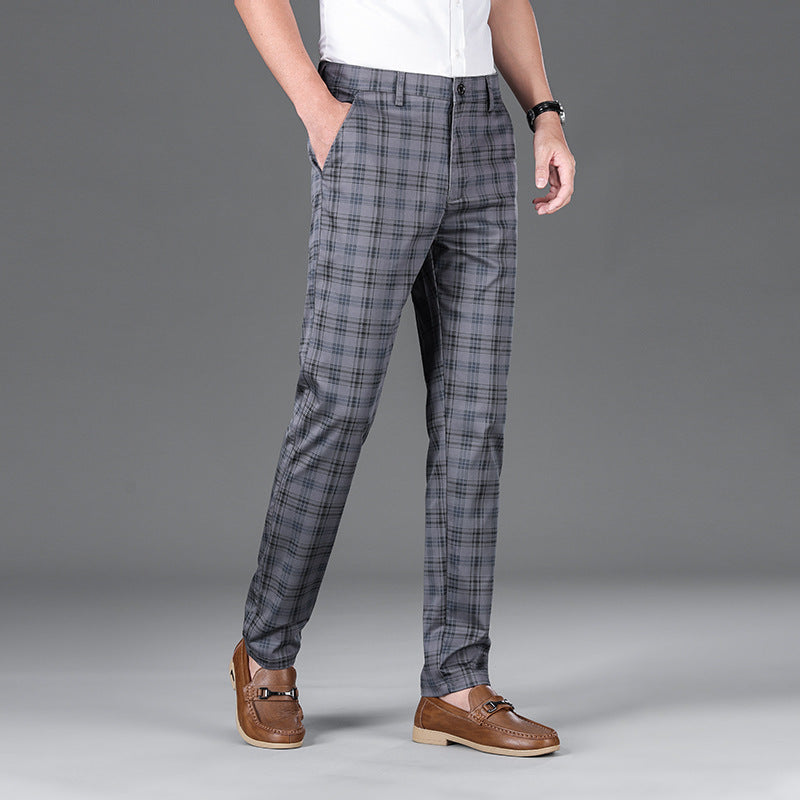 Trendy Plaid Straight Leg Elastic Casual Pants for Men and Women - - Men's Pants - Carvan Mart