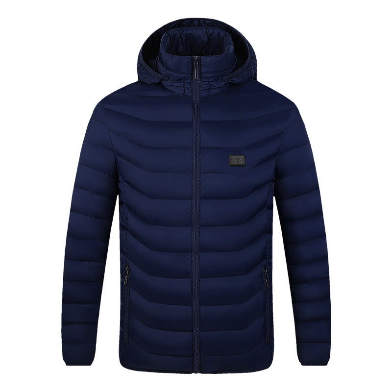 Winter Heated Plus Size Jacket Electric Heated Clothing - Zone 4single control blue - Men's Jackets & Coats - Carvan Mart