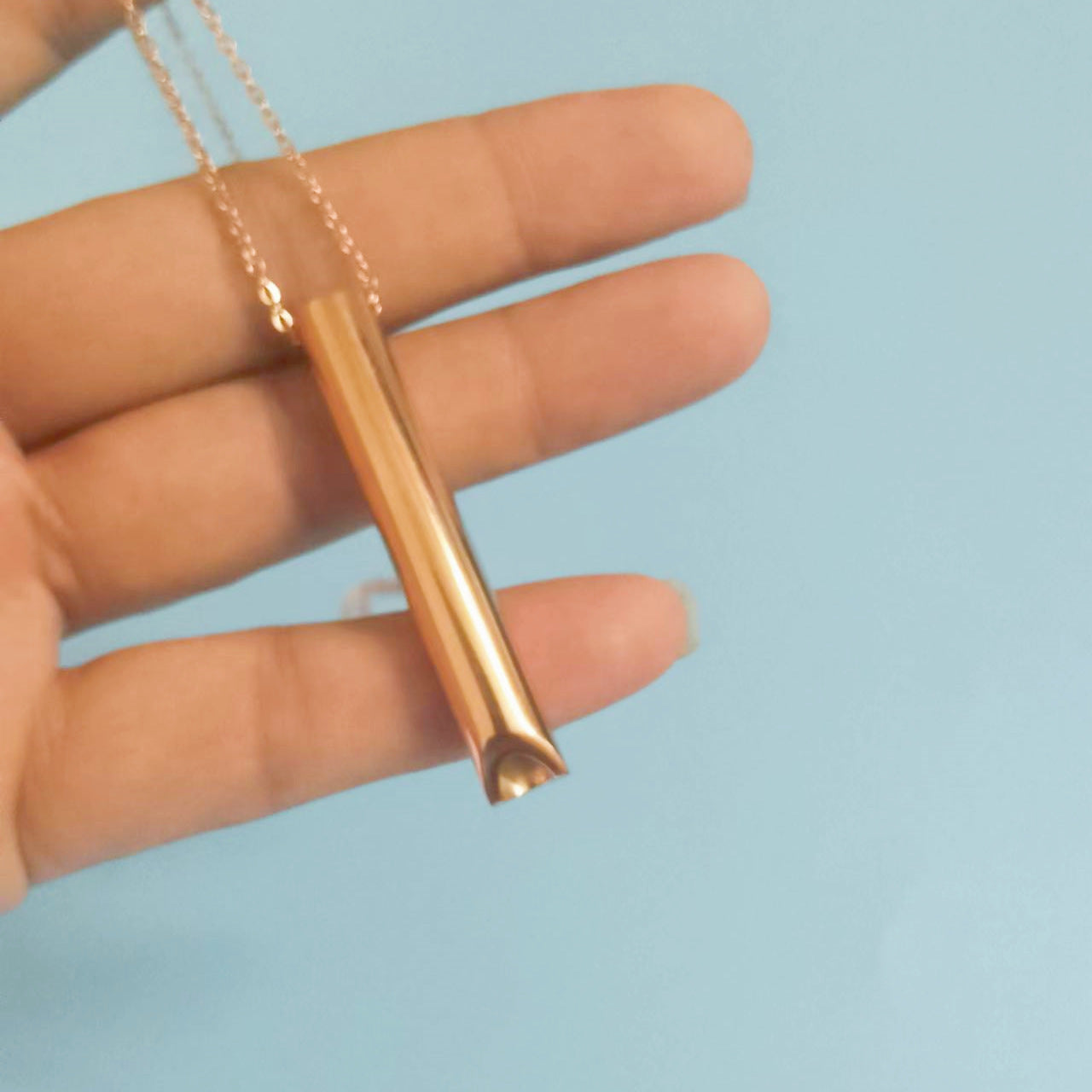 Breathing Pendant Meditation Decompression Cylinder Necklace - Rose Gold - Necklaces - Carvan Mart