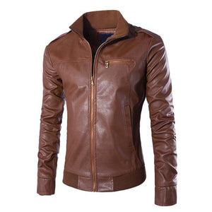 Motorcycle Leather Jackets - Dark brown - Genuine Leather - Carvan Mart