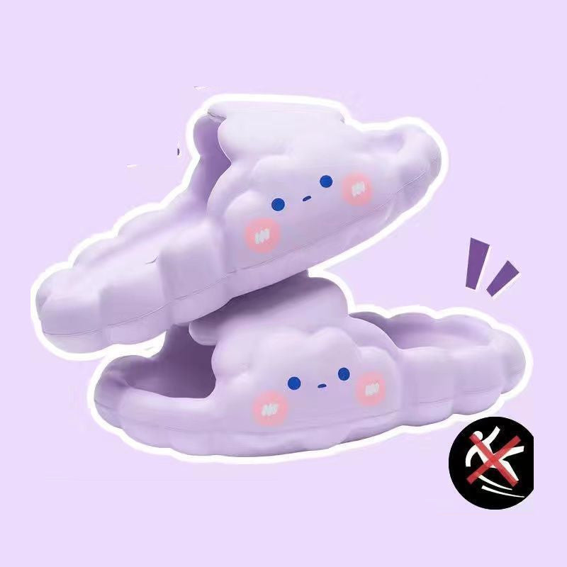 Home Bathroom Bathing Cloud Slippery Slippers - Purple - Women's Slippers - Carvan Mart