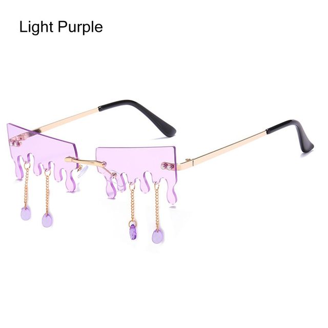 Fashion Butterfly Rimless Sunglasses For Women - Light Purple - Women's Sunglasses - Carvan Mart