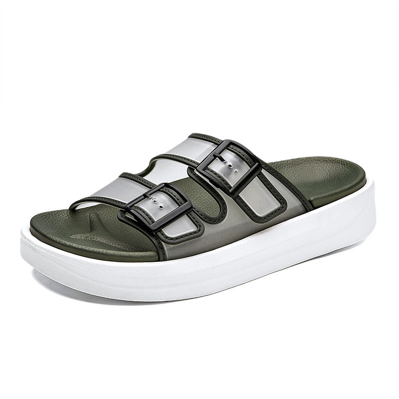 Comfortable Clear Strap Buckle Sandals - Lightweight Summer Slip-Ons - Carvan Mart