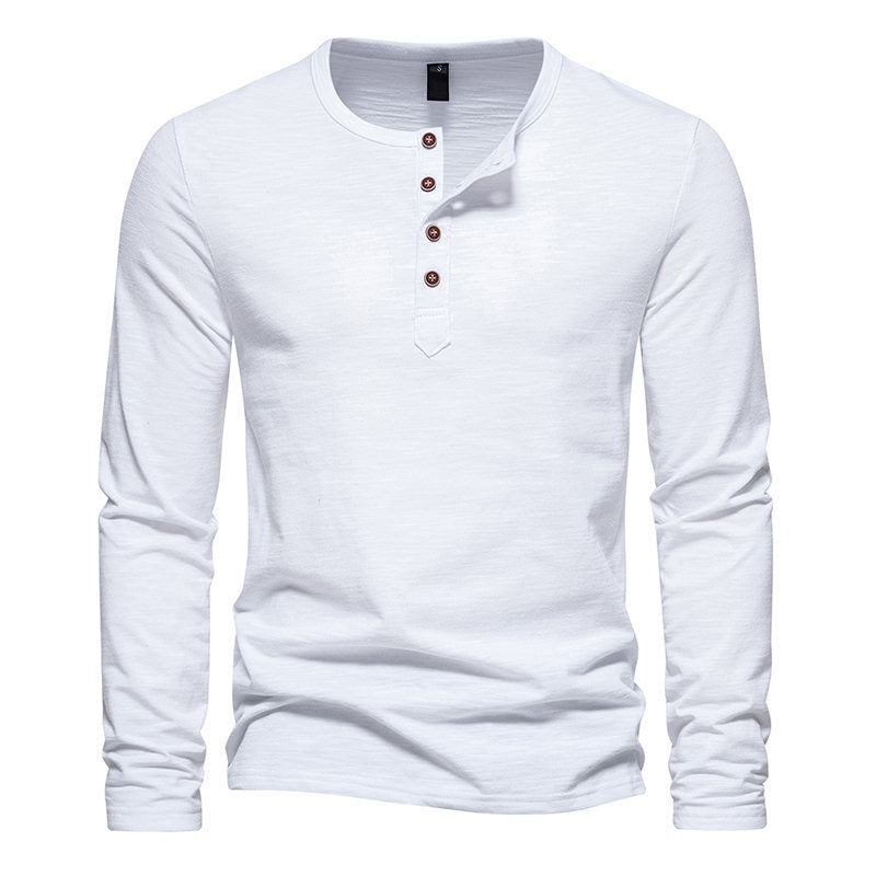 Modern Henley Neck Tops Bamboo Cotton Men's T-shirt - Carvan Mart