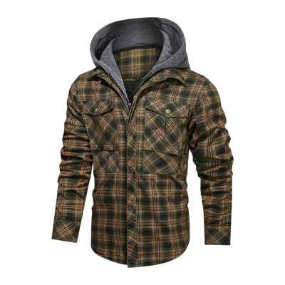 Men Warm Jacket Fleece Thick Winter Detachable Hoodies Jackets - Light Army Green - Men's Jackets & Coats - Carvan Mart