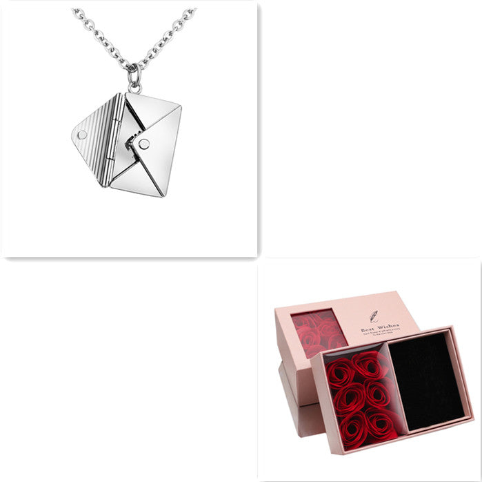 Fashion Jewelry Envelop Necklace Women Lover Letter Pendant Best Gifts For Girlfriend - Carvan Mart