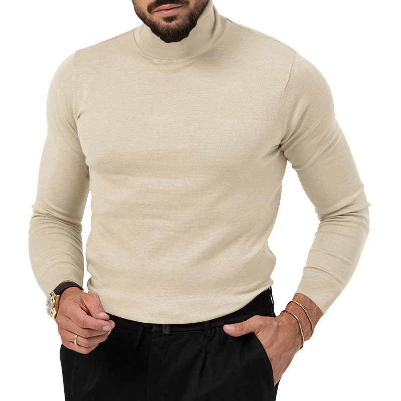 Autumn And Winter New High-elastic Turtleneck Knitted Cashmere Sweater Thickened Young Men's Warm Undercoat - Carvan Mart Ltd