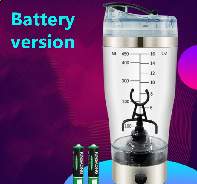 Electric Protein Shake Stirrer USB Shake Bottle Milk Coffee Blender Kettle Sports And Fitness Charging Electric Shaker Cup - White USB 450ml - Compact Blenders - Carvan Mart