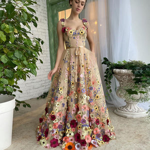 Vintage Exquisite 3D Flowers Prom Dresses Sweetheart - Carvan Mart