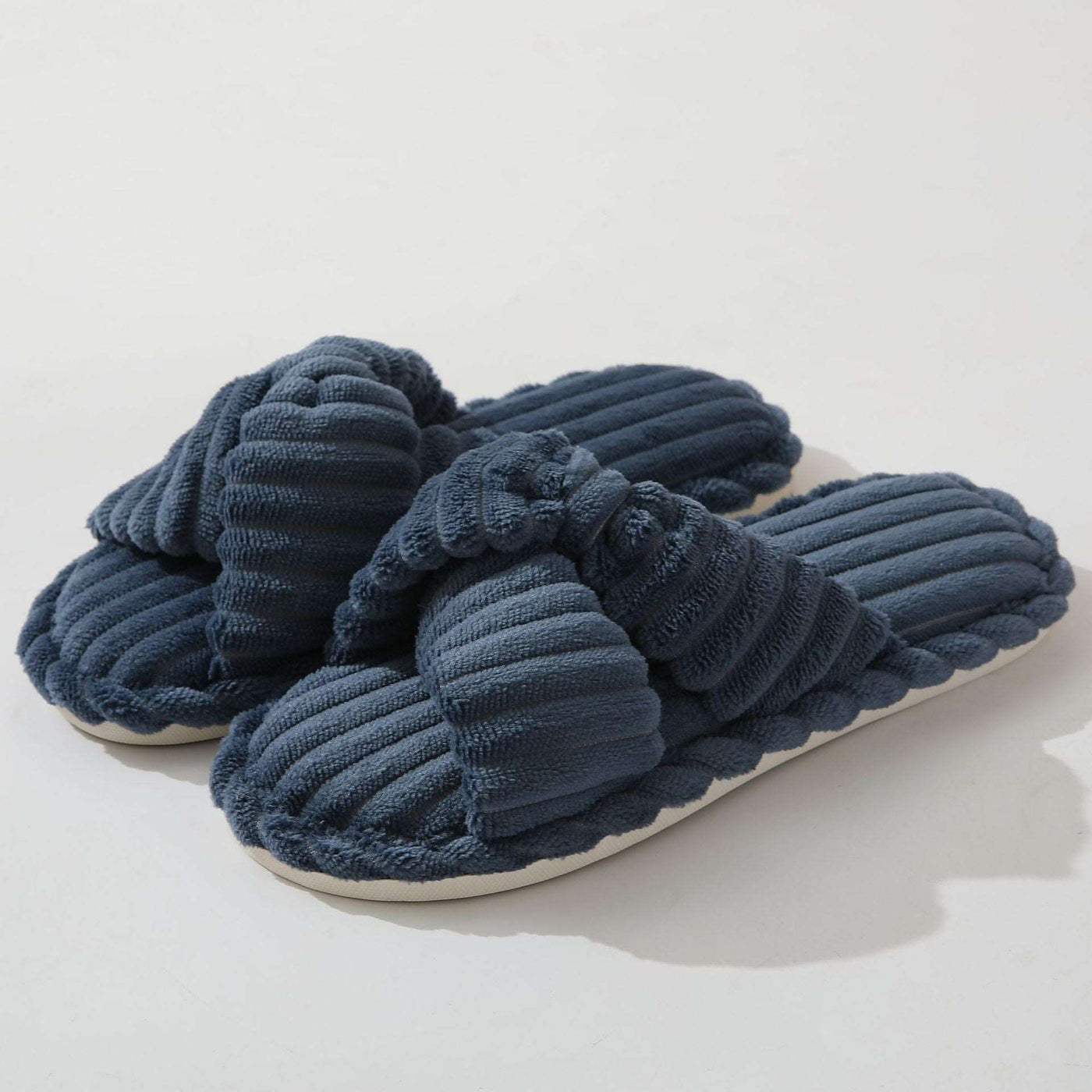 Corduroy Non-slip Cross Slippers - Carvan Mart