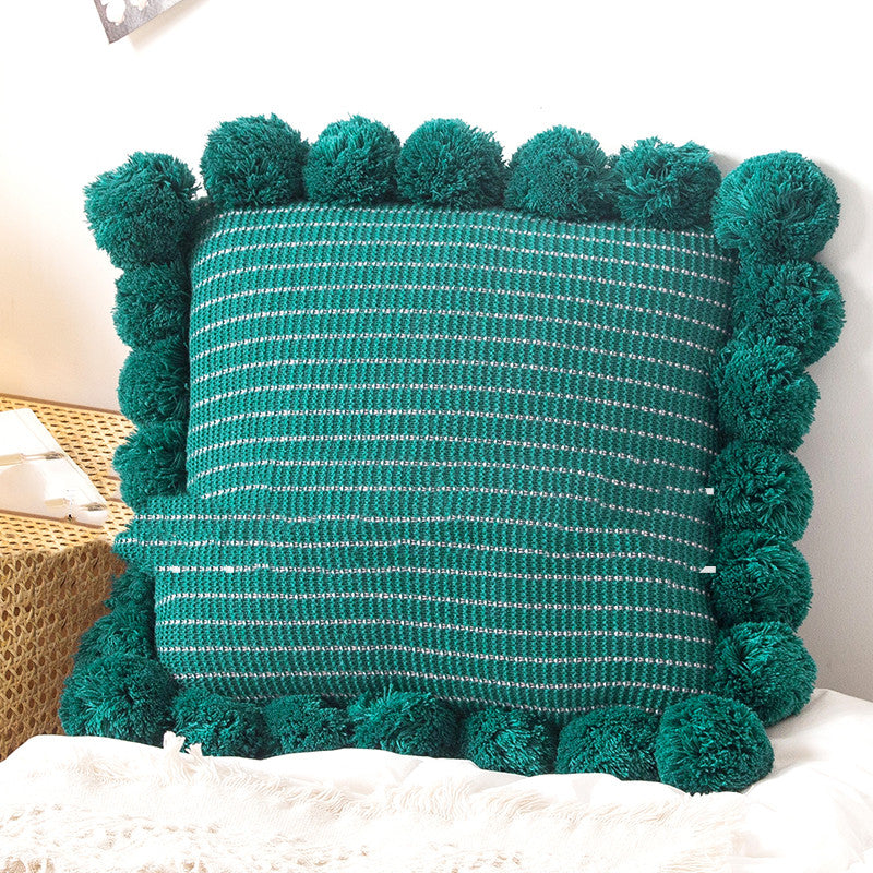 Throw Pillow Bed Sofa Cushion Waist Knitted Pillowcase - Carvan Mart